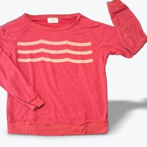 Anthropologie Sol Angeles Raglan Sweatshirt Waves Hamptons Preppy Pullover Small